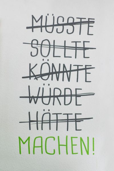 Bildtafel Konjuktiv hinter sich lassen und machen